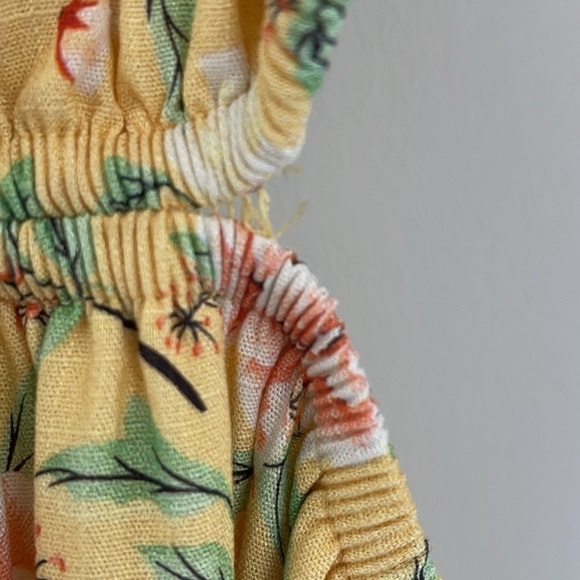 Priv MAIA Split maxi dress in yellow floral print size extra small NEW - Picture 7 of 8